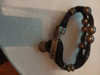 Pulsera Ciclon Cuero y Metal