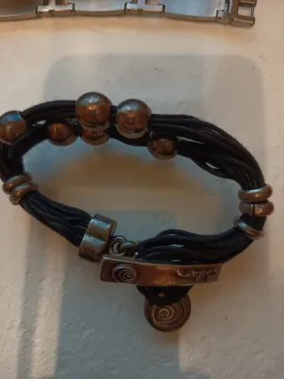 Pulsera Ciclon Cuero y Metal