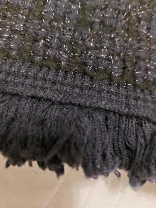 Falda Mango Lana Fiesta Negra y Plateada