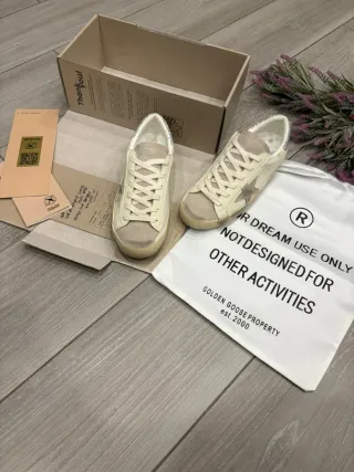 Golden Goose Donna Taglia 40 Beige/Argento