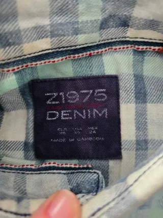 Camisa Zara cuadros azul y blanco Talla XS