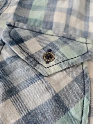 Camisa Zara cuadros azul y blanco Talla XS