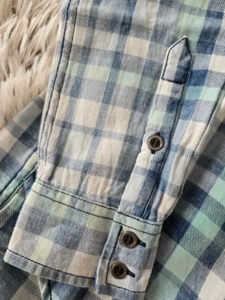 Camisa Zara cuadros azul y blanco Talla XS