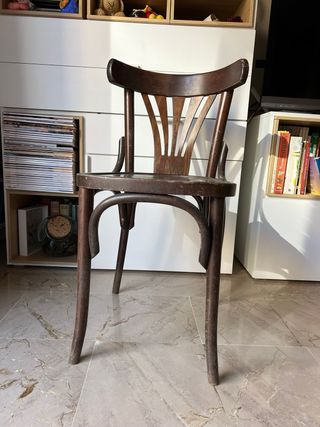 Confezione di 4 sedie Bistro/Thonet Café Vintage in legno