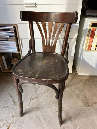 Confezione di 4 sedie Bistro/Thonet Café Vintage in legno