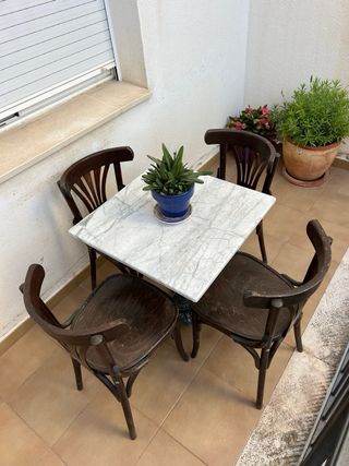 Confezione di 4 sedie Bistro/Thonet Café Vintage in legno