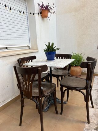 Confezione di 4 sedie Bistro/Thonet Café Vintage in legno