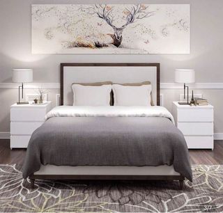 Mesa de noche blanca 3 cajones