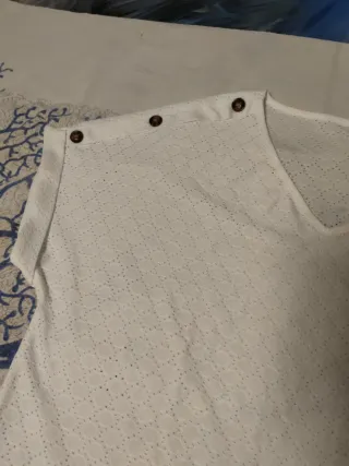 Blusa Blanca Calada Mujer Talla 2XL Nueva