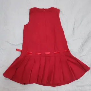 Vestito bimba rosso vellutato con cuore