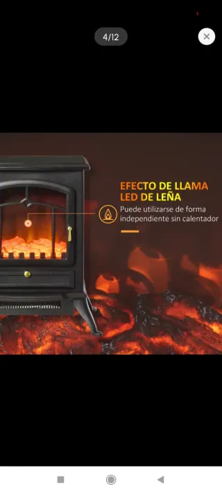 Calefactor chimenea efecto fuego