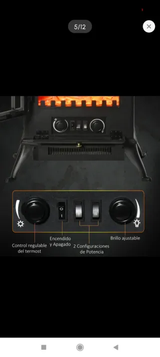 Calefactor chimenea efecto fuego