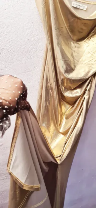 Vestido fiesta dorado