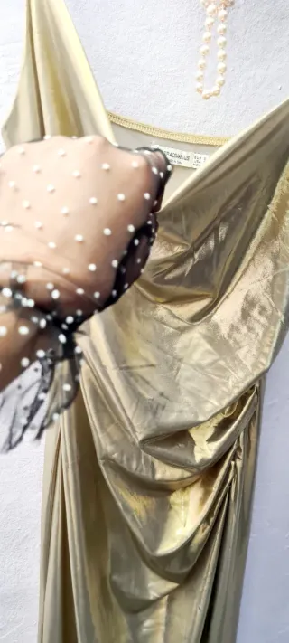 Vestido fiesta dorado