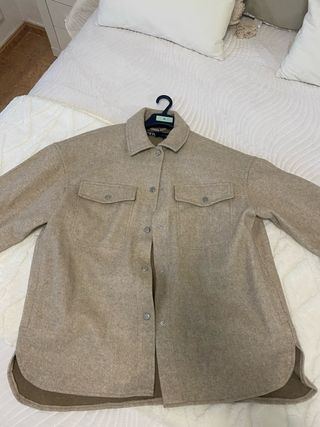 Sobrecamisa Zara Beige Talla M