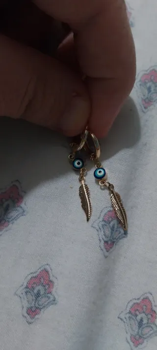 Pendientes Ojo Turco y Pluma