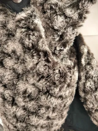 Original abrigo chica negro nterior pelo corto