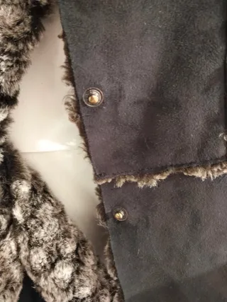 Original abrigo chica negro nterior pelo corto