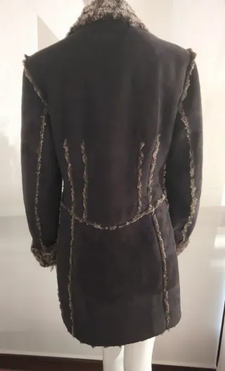 Original abrigo chica negro nterior pelo corto