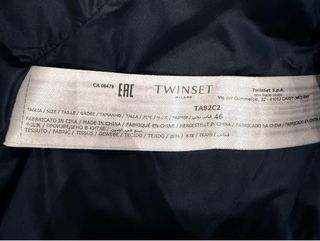 Abrigo Twinset Negro Plumas Mangas Desmontables