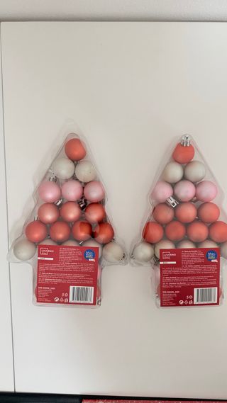 Palline Natale Livarno Home Rosa e Rosse