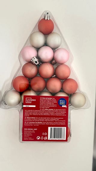 Palline Natale Livarno Home Rosa e Rosse