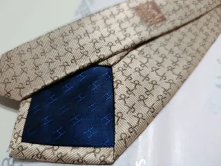 Corbata Hermes Beige y Marrón