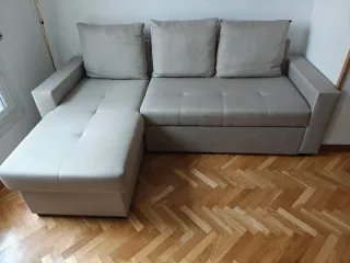 Sofá Chaiselongue Convertible en Cama Beige