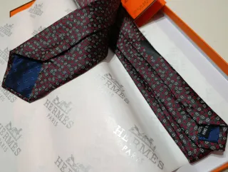 Corbata Hermes Roja y Gris