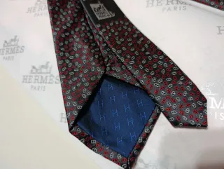 Corbata Hermes Roja y Gris
