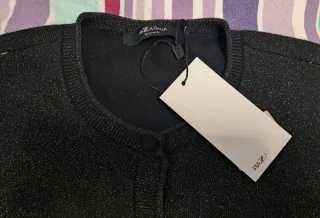 Cardigan donna Lurex nero/argento nuovo