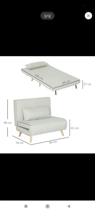 Sofá Cama 6 Posiciones + Almohada