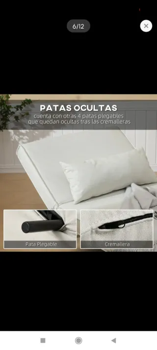Sofá Cama 6 Posiciones + Almohada