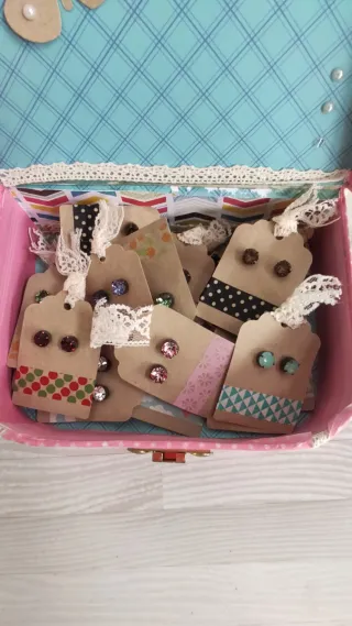 Pendientes Swarovski Botón Verde