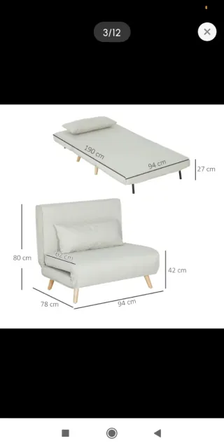 Sofá Cama Plegable Beige