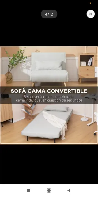 Sofá Cama Plegable Beige