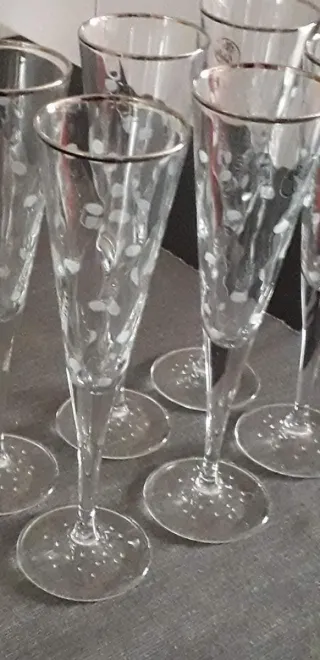 Set 6 calici in vetro/cristallo, marchio Castaldo