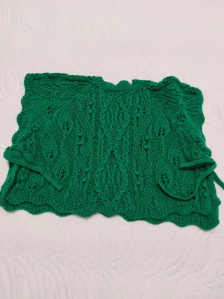 Chaleco Zara Punto Verde Talla Única