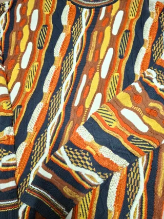 Pullover Vintage Uomo Multicolor Arancione