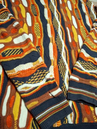 Pullover Vintage Uomo Multicolor Arancione
