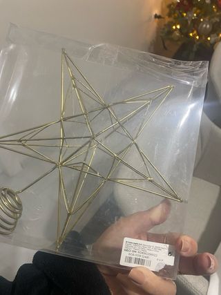 Estrella Decorativa para Árbol de Navidad Dorada