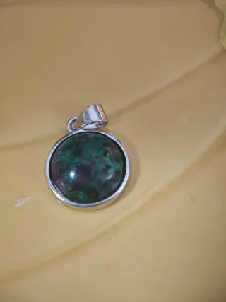 Colgante Plata 925 con Piedra Verde