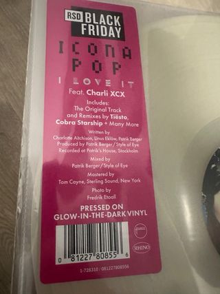 Disco de vinilo Icona Pop fear Charli XCX- I Love