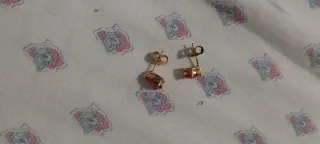 Pendientes Oro con Rubí