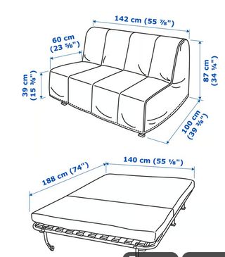 Divano letto 1 piazza e mezza Ikea LYCKSELE MURBO