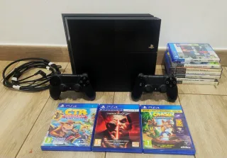 Consola PS4 Slim 500 GB Negra + 2 Mandos + 4 Juego