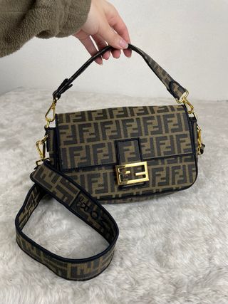 Bolsa Fendi Monograma Marrom e Dourada