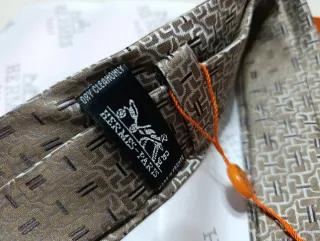 Corbata Hermès Beige y Marrón