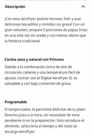Freidora de aire - Airfryer Princess 182022