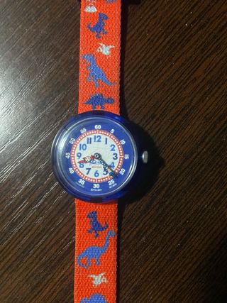 Reloj Flik Flak Dinosaurios azul y rojo